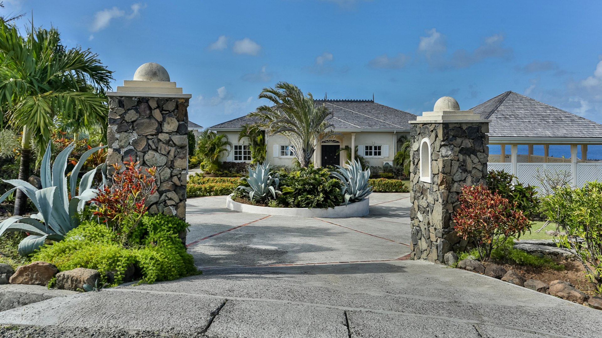 st lucia real estate Luxury Villa for Sale at Cap Estate - Cayman Villa entrance