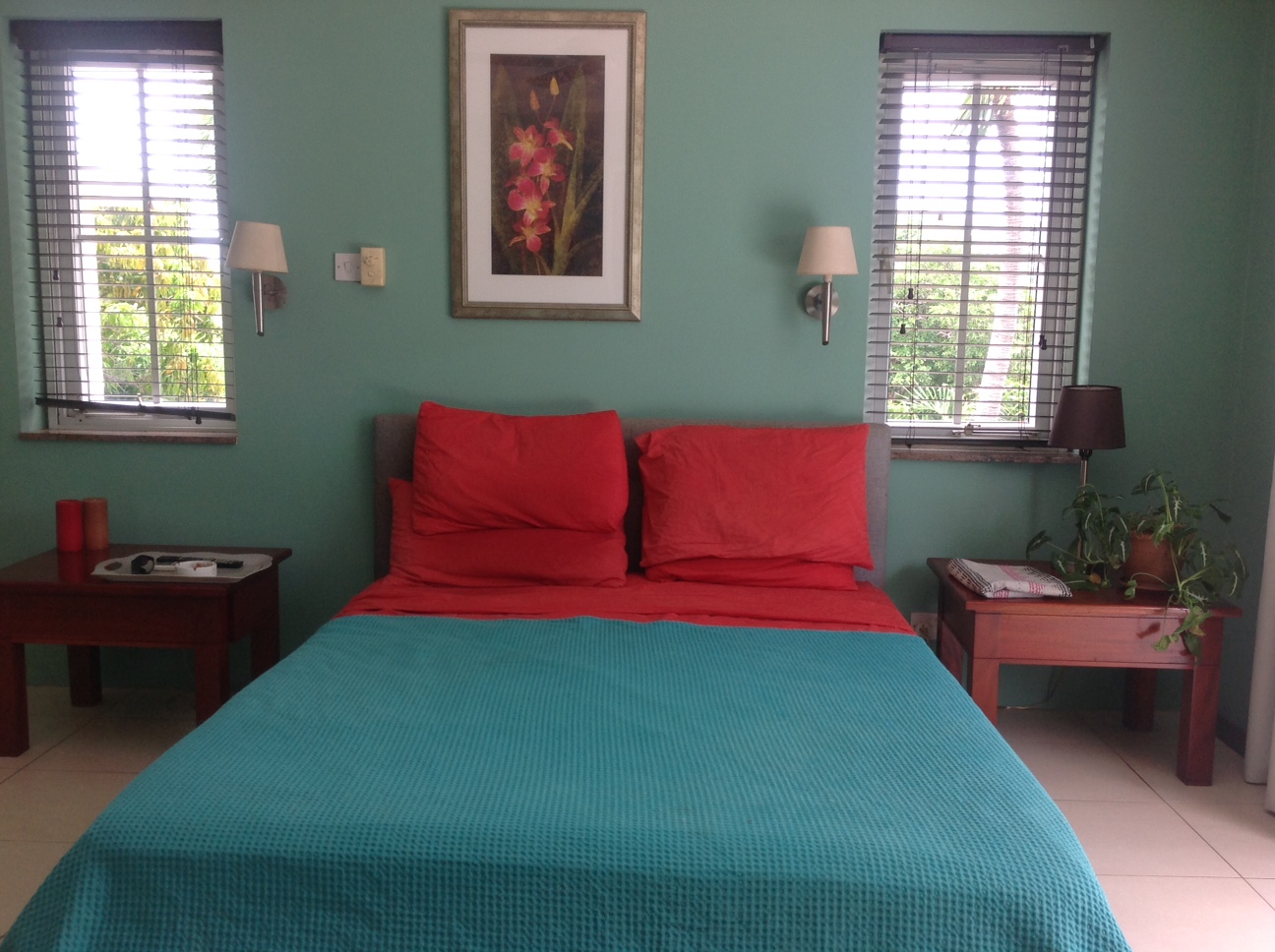 St Lucia Real Estate Villa For Sale at Cap-Estate with Ocean Views bed blue