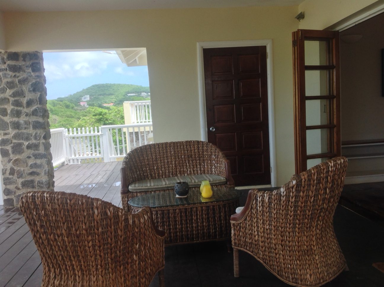 St Lucia Real Estate Villa For Sale at Cap-Estate with Ocean Views chairs outside