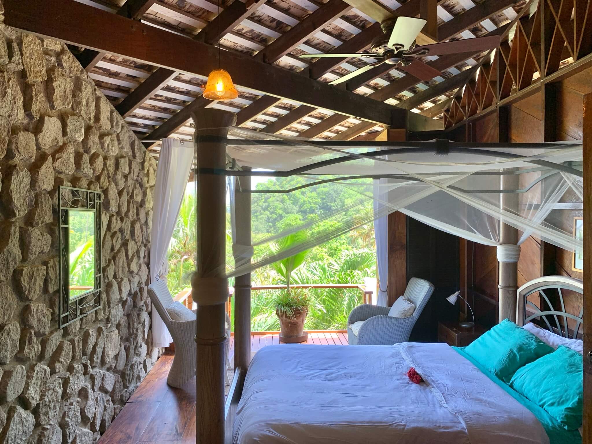 st lucia real estate villa stone wall