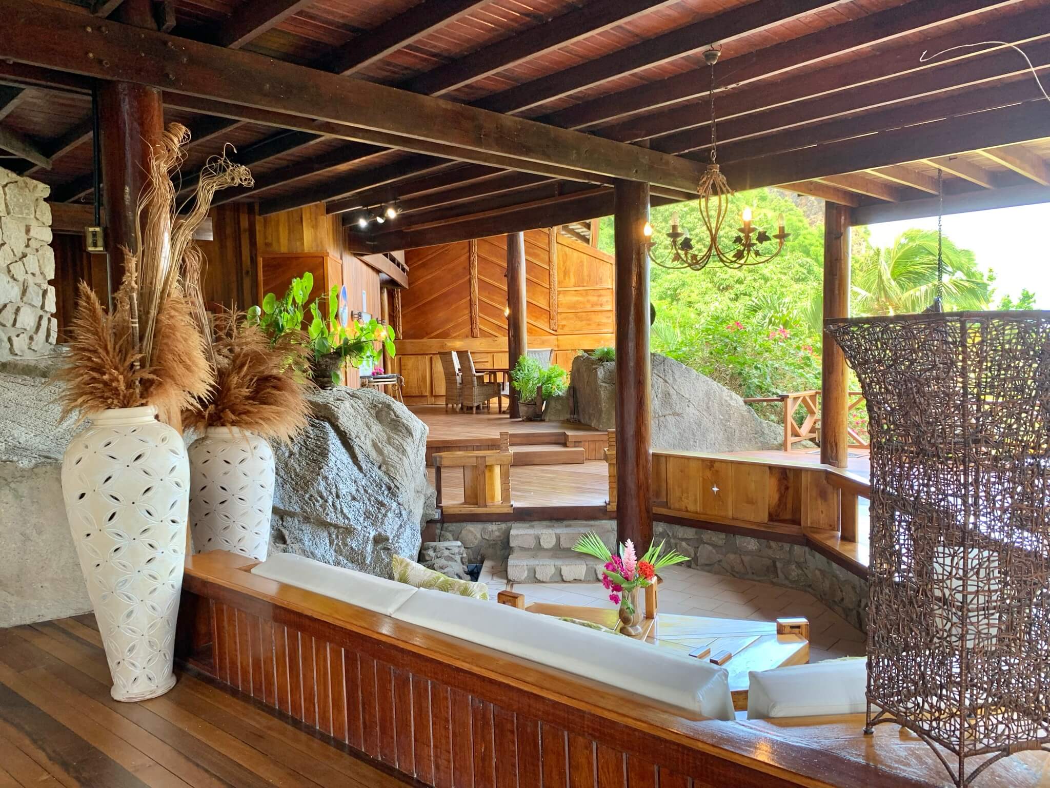st lucia real estate villa wooden decor