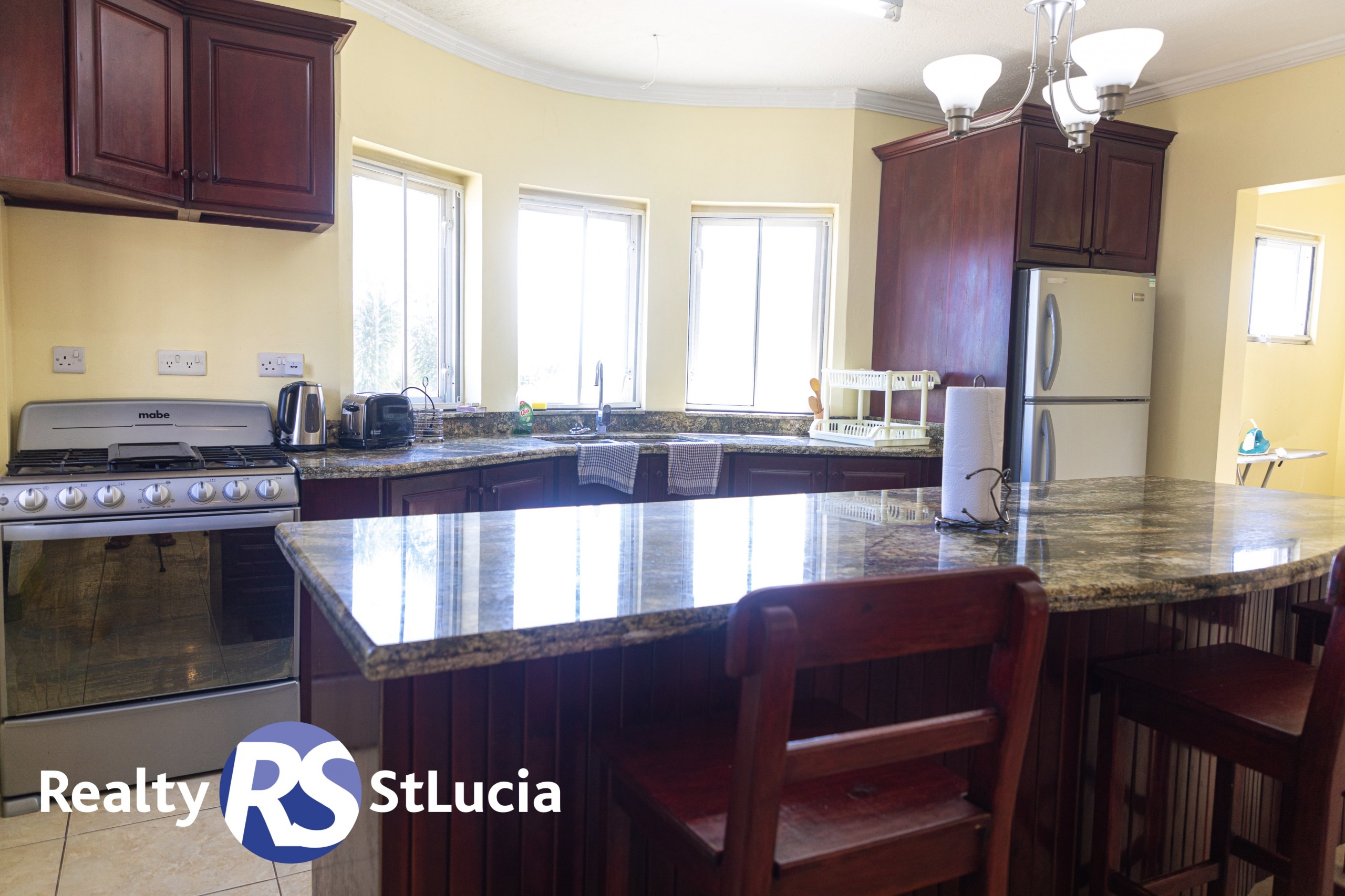st lucia real estate villa canelles kitchen nice