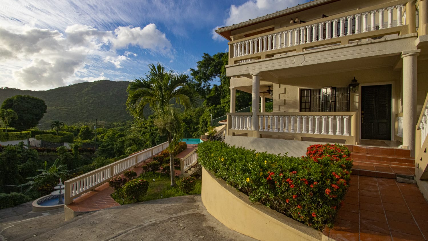 St Lucia Real Estate marigot for sale villa flower tree