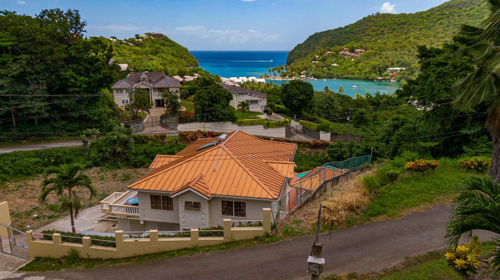 St Lucia Real Estate marigot for sale villa top view