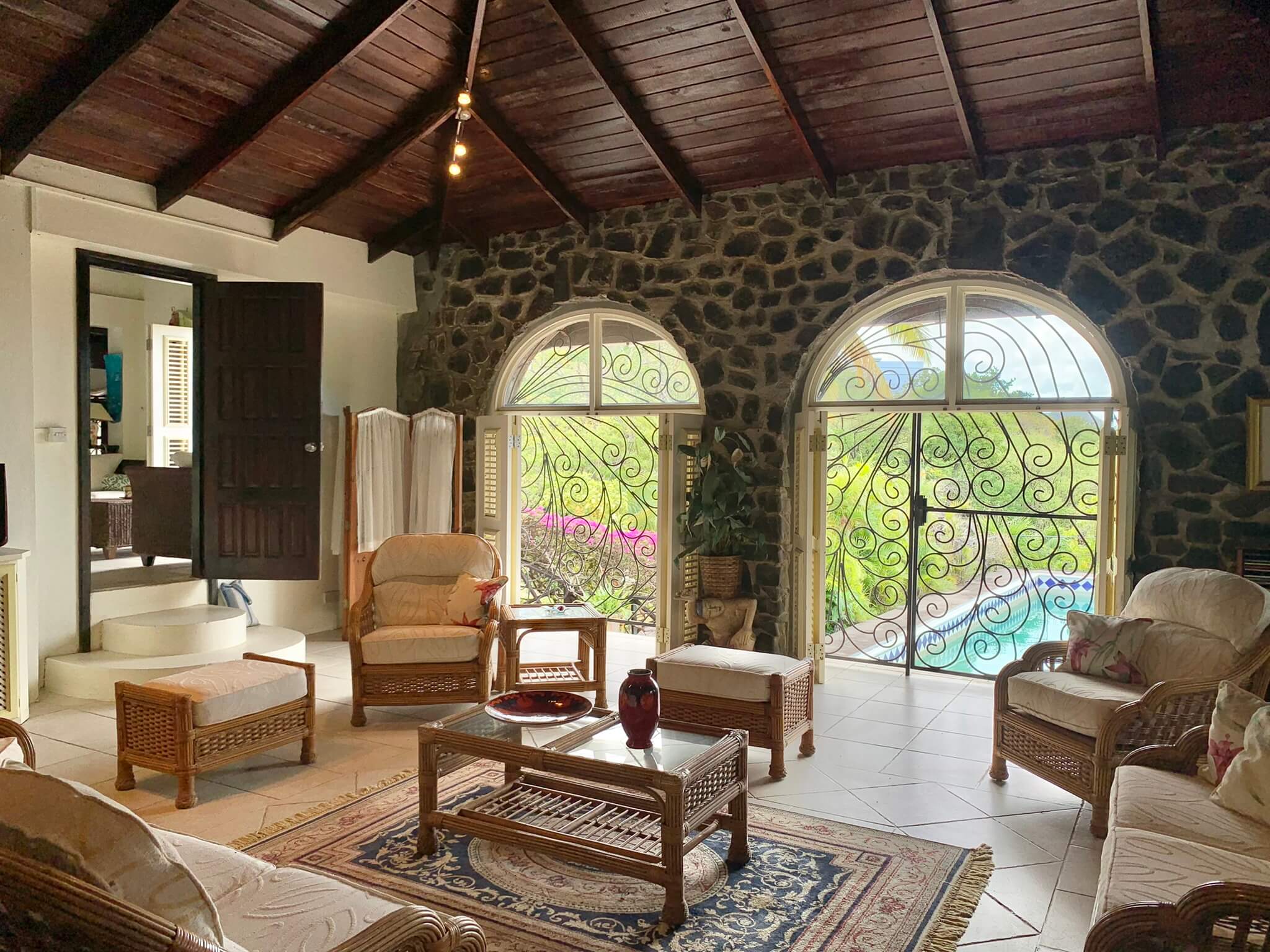 St Lucia Real Estate Golf Ridge Cap Estate rattan chairs