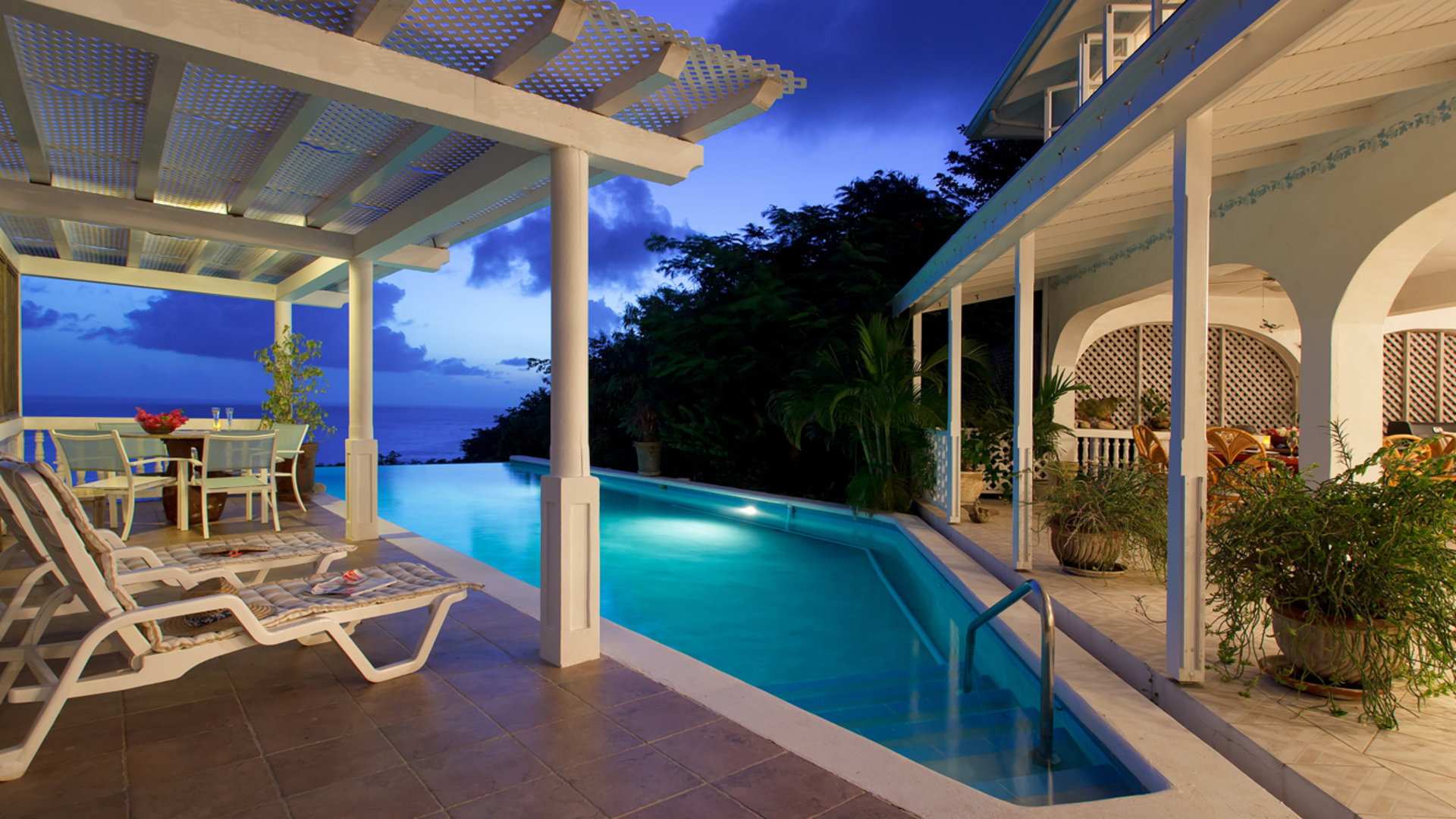 villa for sale in cap estate st lucia saddleback real estate pool at night