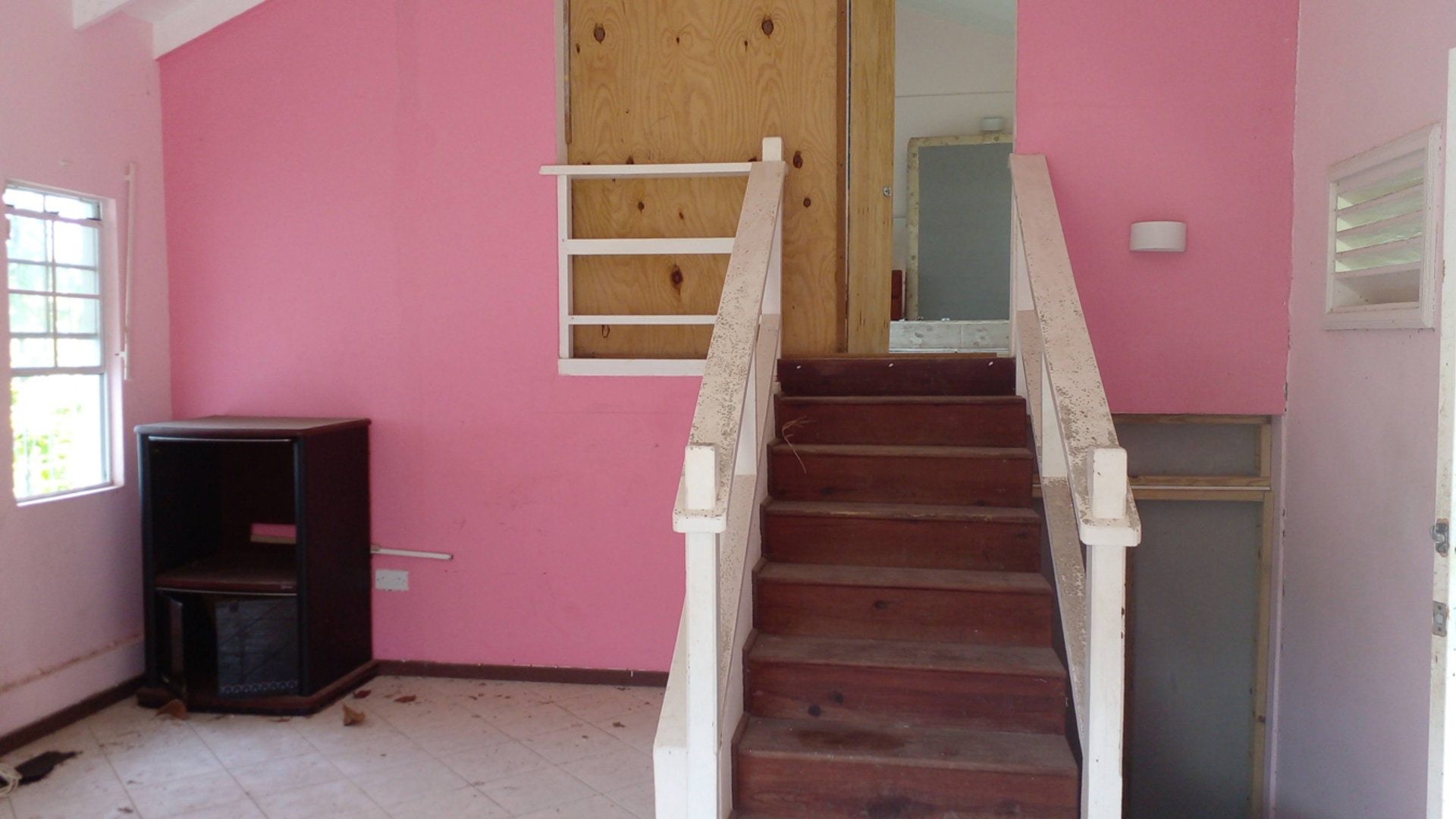 Rodney Bay, St lucia real estate fixer upper stairs