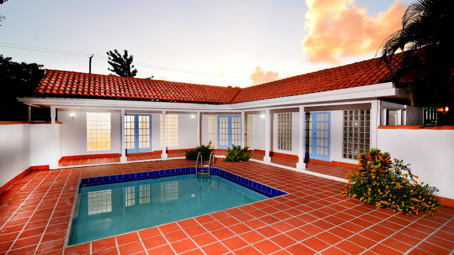 st lucia ral estate the palm villa red pool area