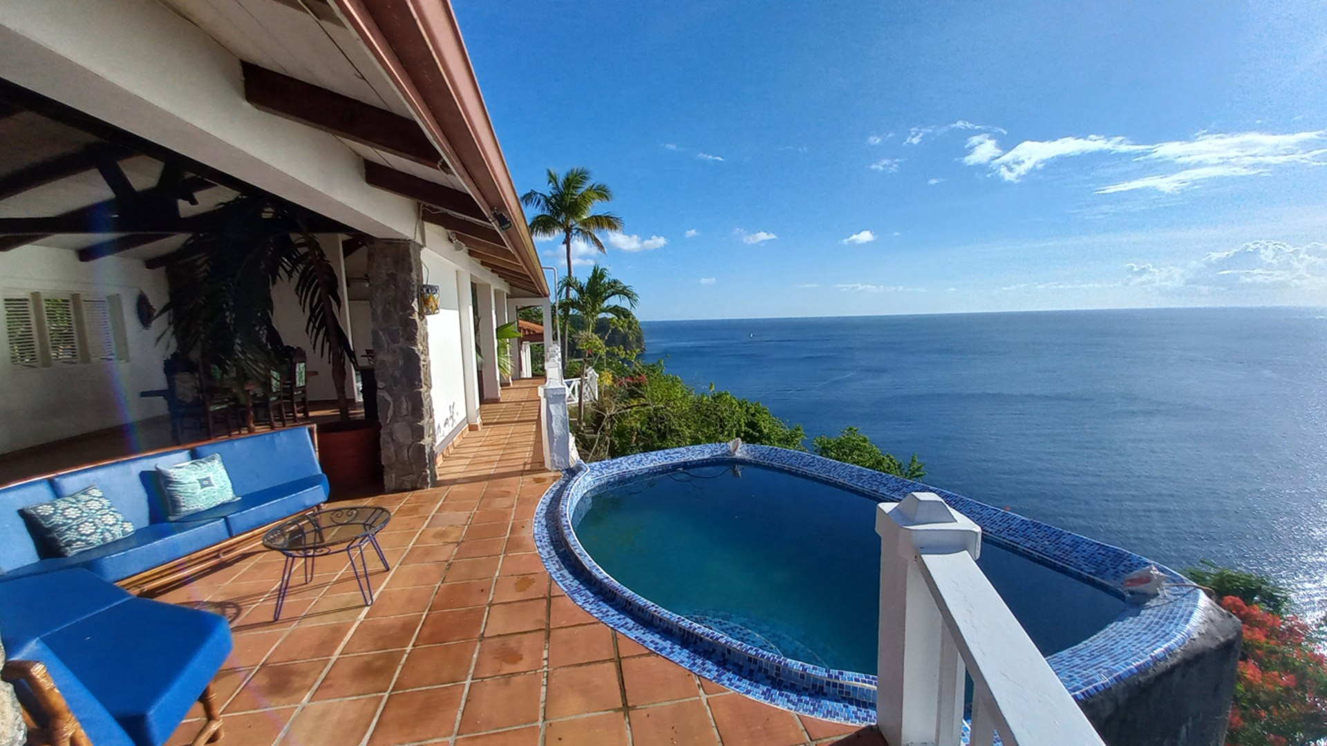 St Lucia Real Estate The Cliff House Overlooking Marigot Bay pool side