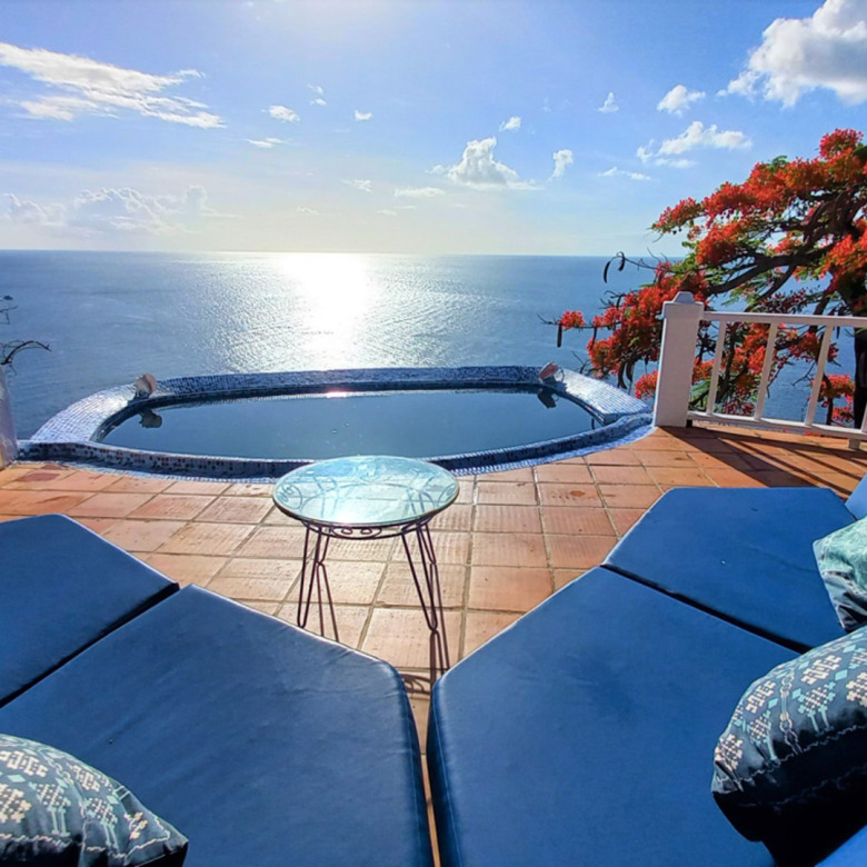 St Lucia Real Estate The Cliff House Overlooking Marigot Bay amazing pool