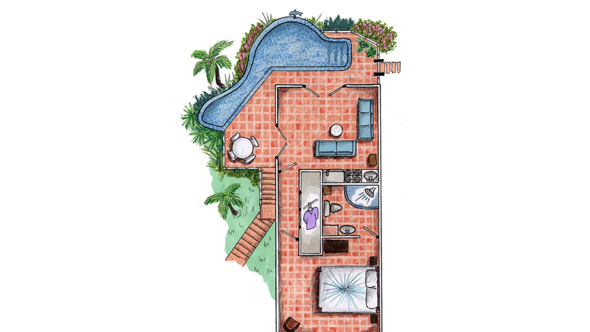 St Lucia Real Estate The Cliff House Overlooking Marigot Bay floor plan 2