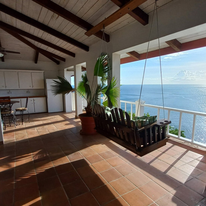 St Lucia Real Estate The Cliff House Overlooking Marigot Bay open living room