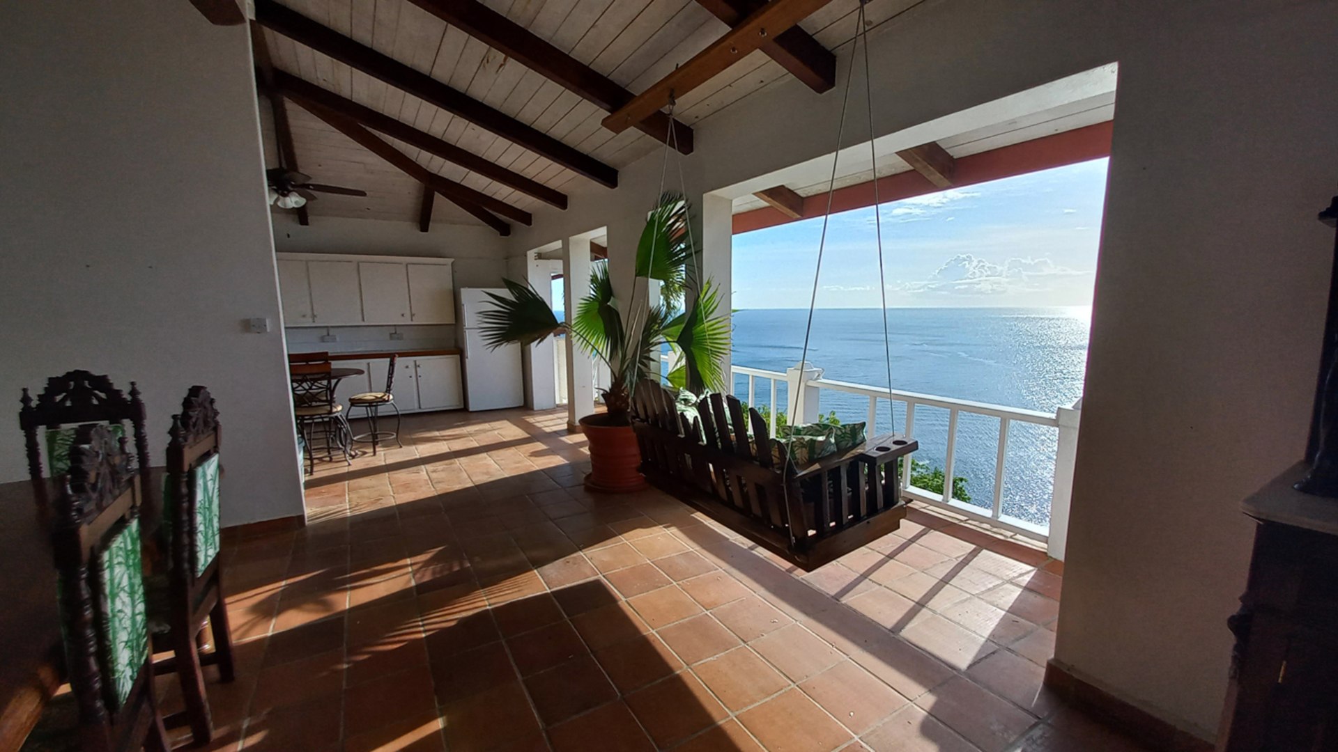 St Lucia Real Estate The Cliff House Overlooking Marigot Bay open living room