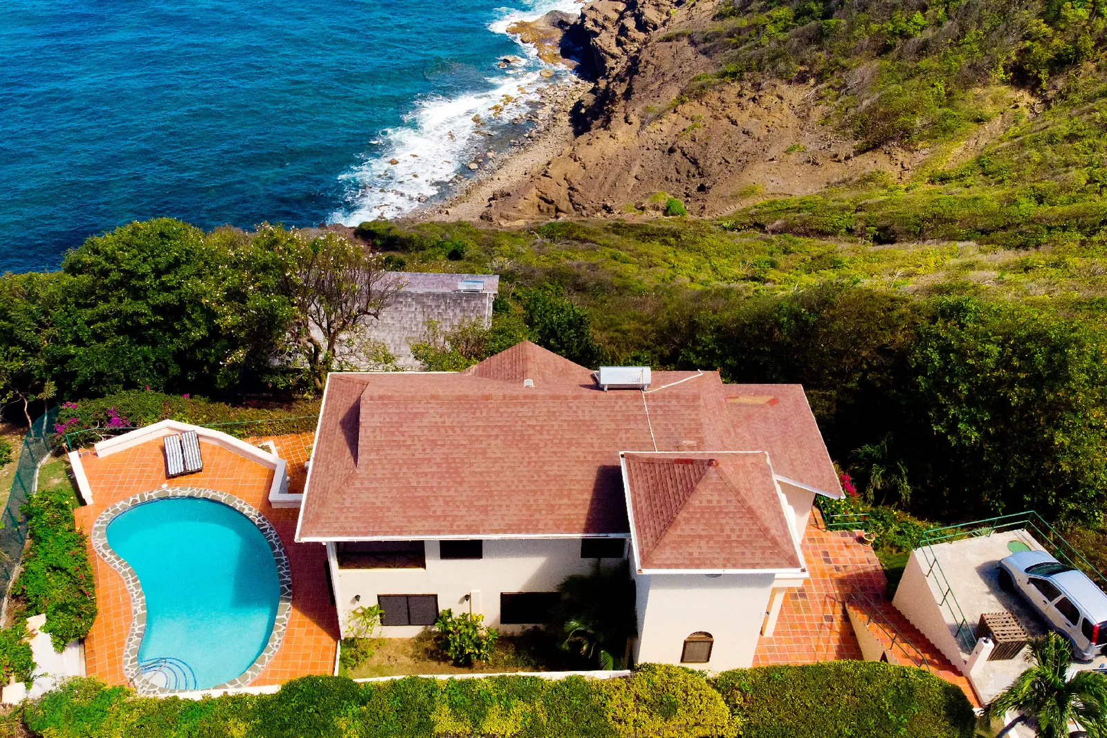 st lucia real estate Cliff Side Family Home for sale aerial