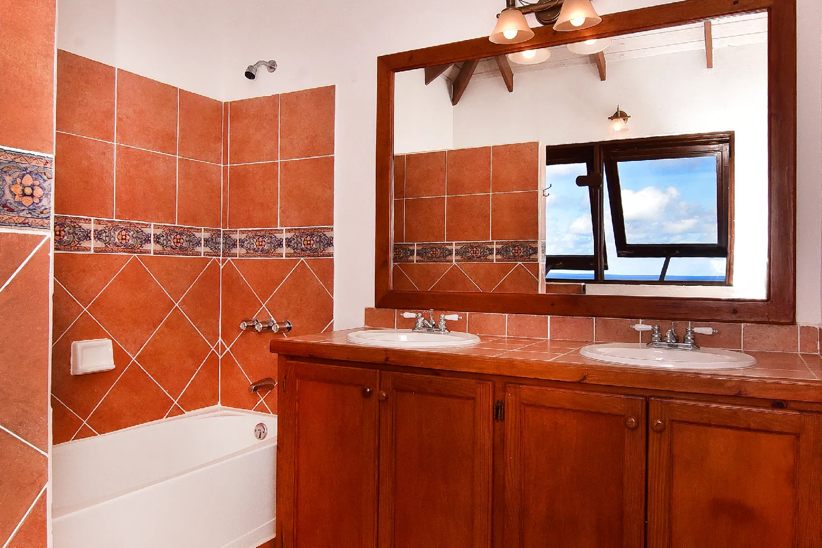 st lucia real estate Cliff Side Family Home for sale double sink