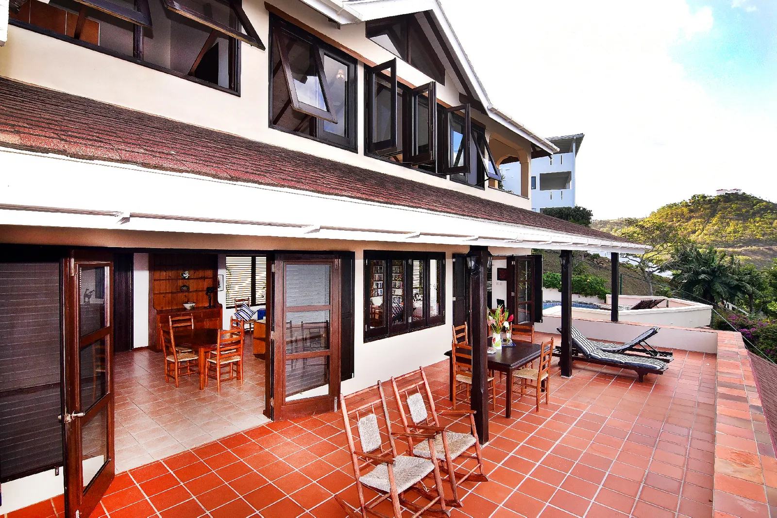 st lucia real estate Cliff Side Family Home for sale open tile