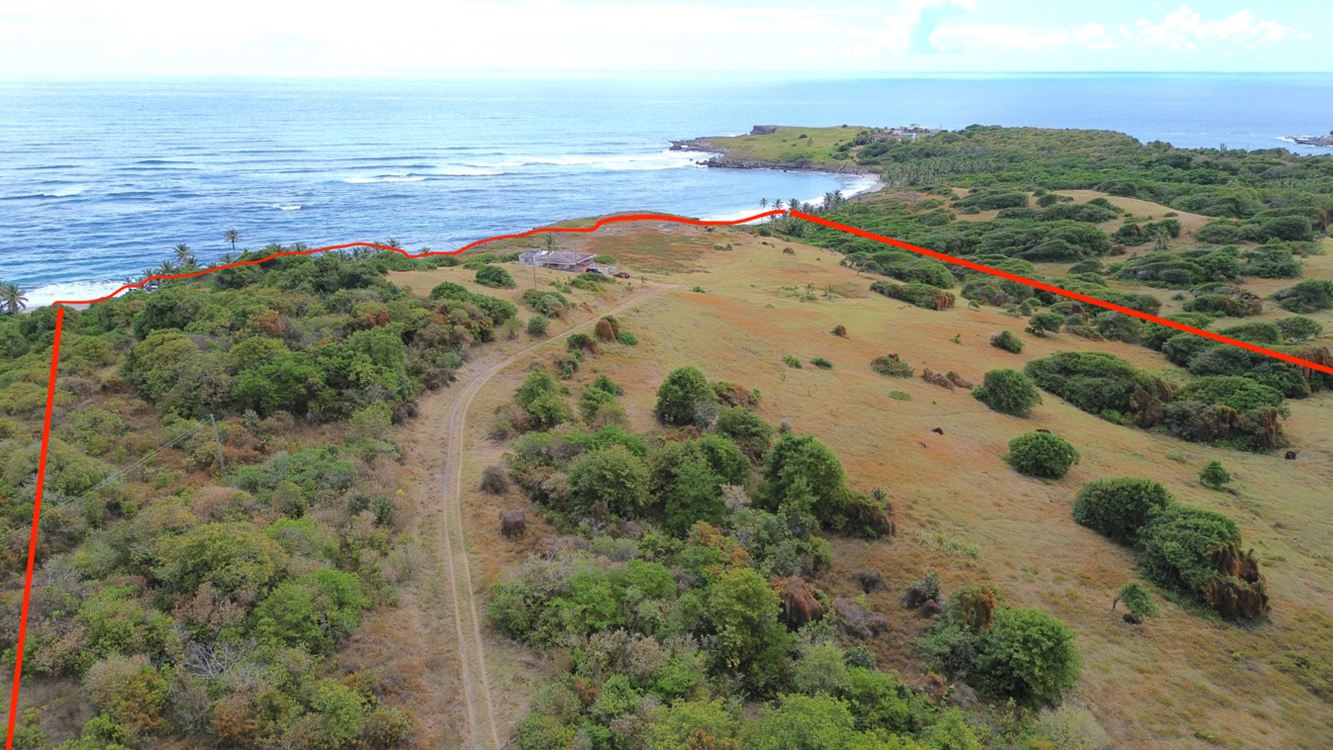 28 Acre St Lucia Beach Front Land For Sale boundary