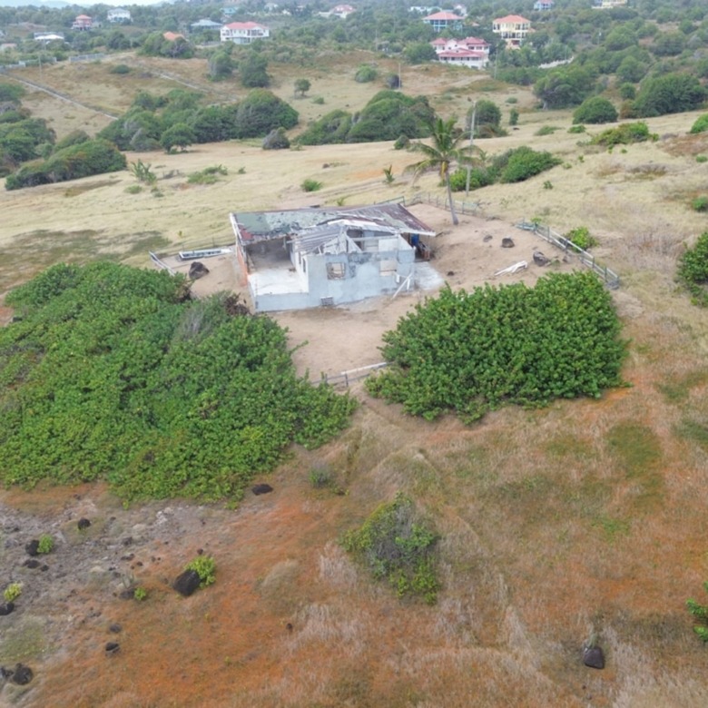 28 Acre St Lucia Beach Front Land For Sale old house