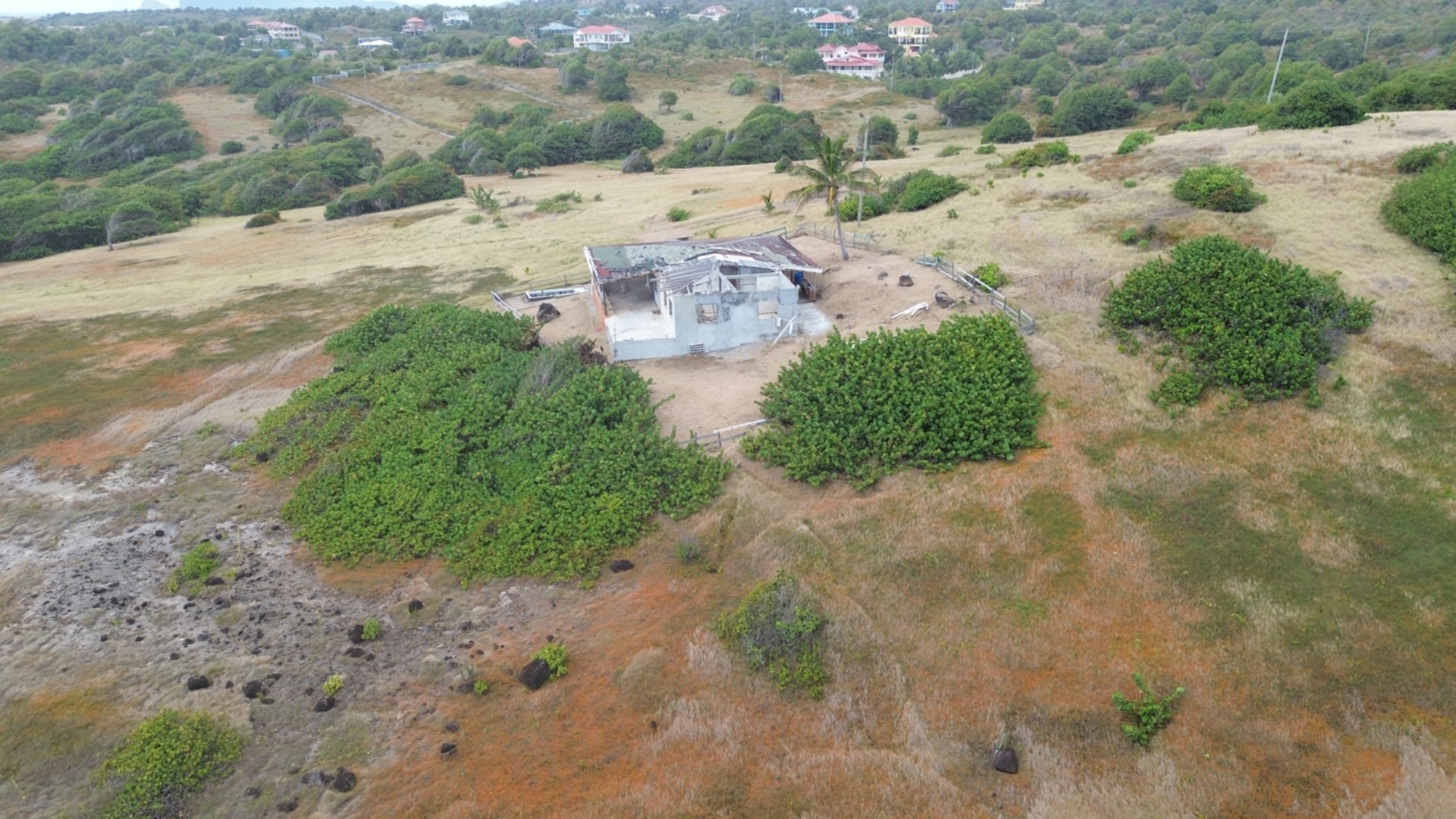 28 Acre St Lucia Beach Front Land For Sale old house