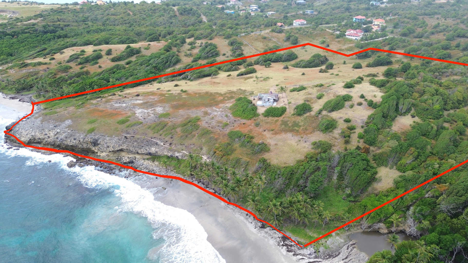 28 Acre St Lucia Beach Front Land For Sale boarder
