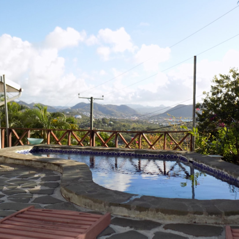 st lucia real estate 2 bedroom Cozzy Cottage For Rent at Cap Estate, St. Lucia pool