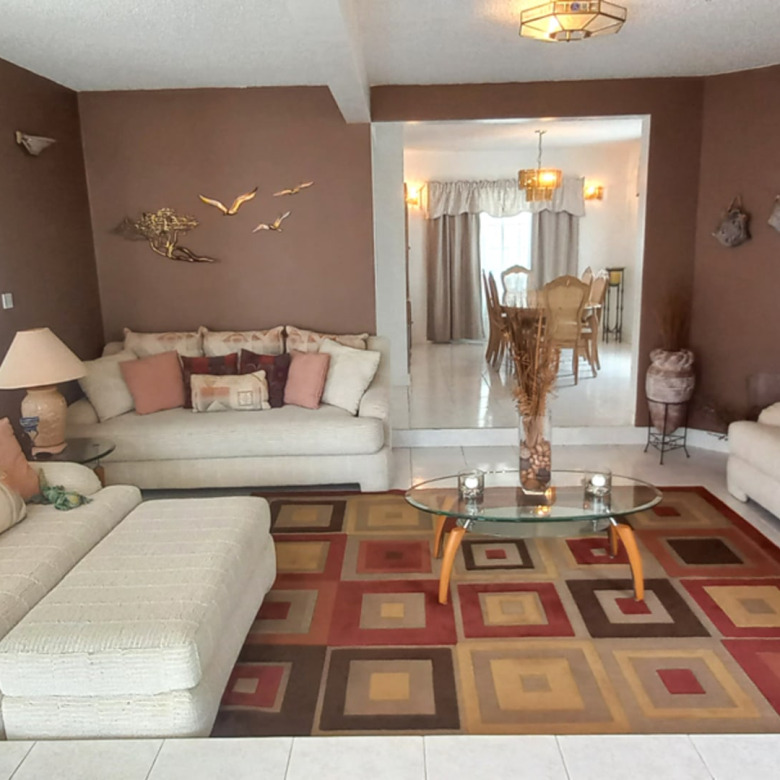 St Lucia real estate Victorian Villa at Cap Estate for sale living room area