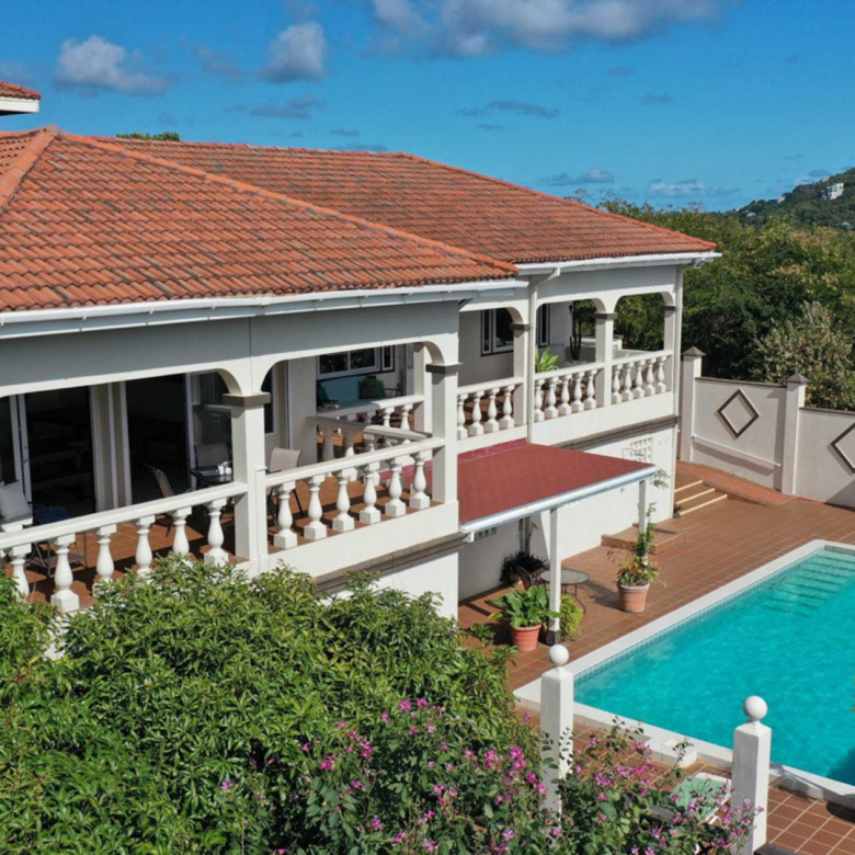st lucia real estate Ocean View Villa Cap Estate outside