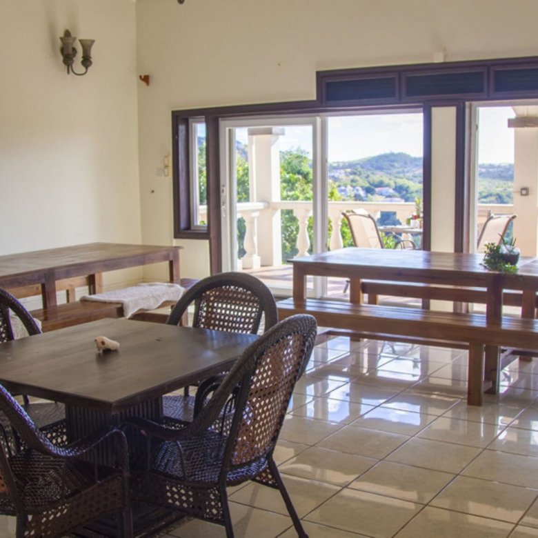 st lucia real estate Ocean View Villa Cap Estate table and chairs