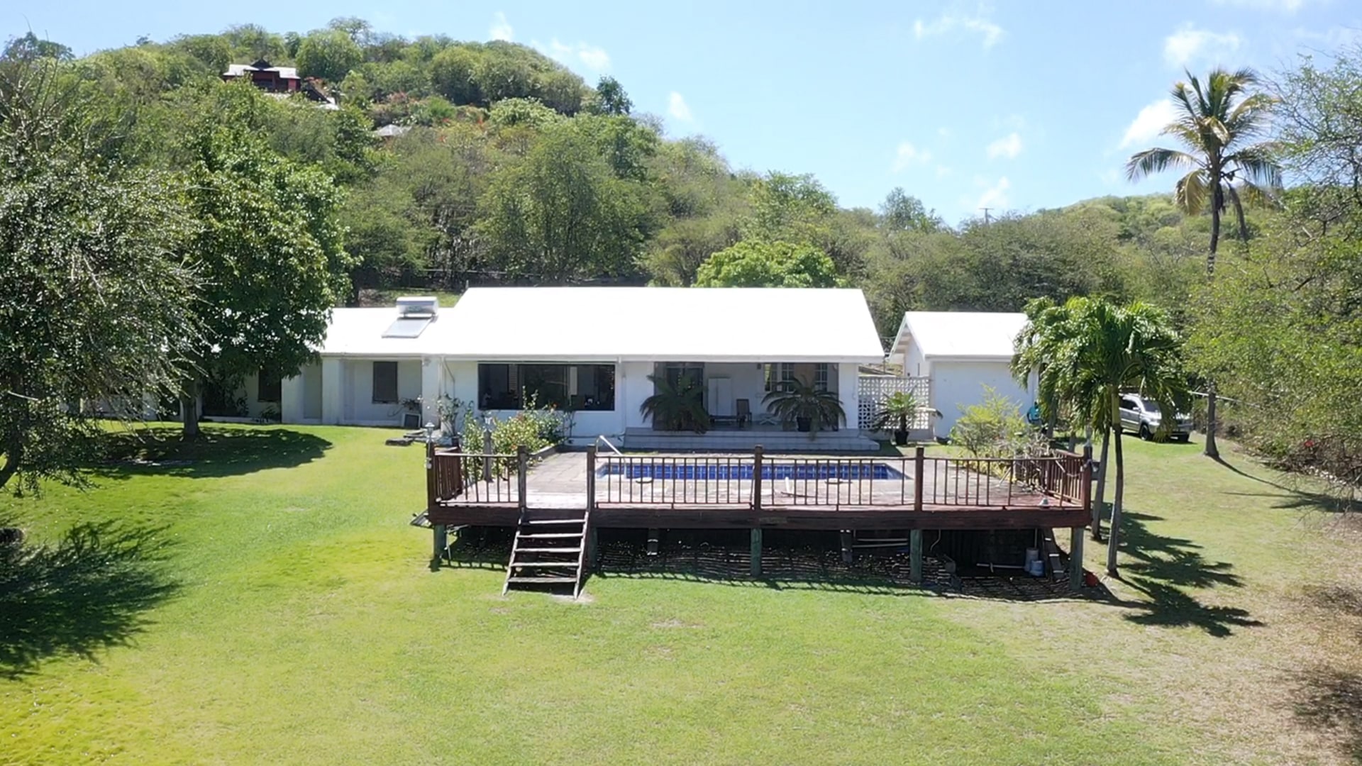 house and land in st lucia wooden deck