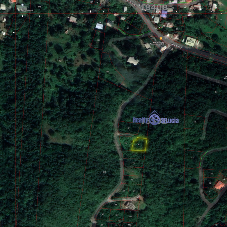 7962 S.F. Lot For Sale at La Caye Dennery