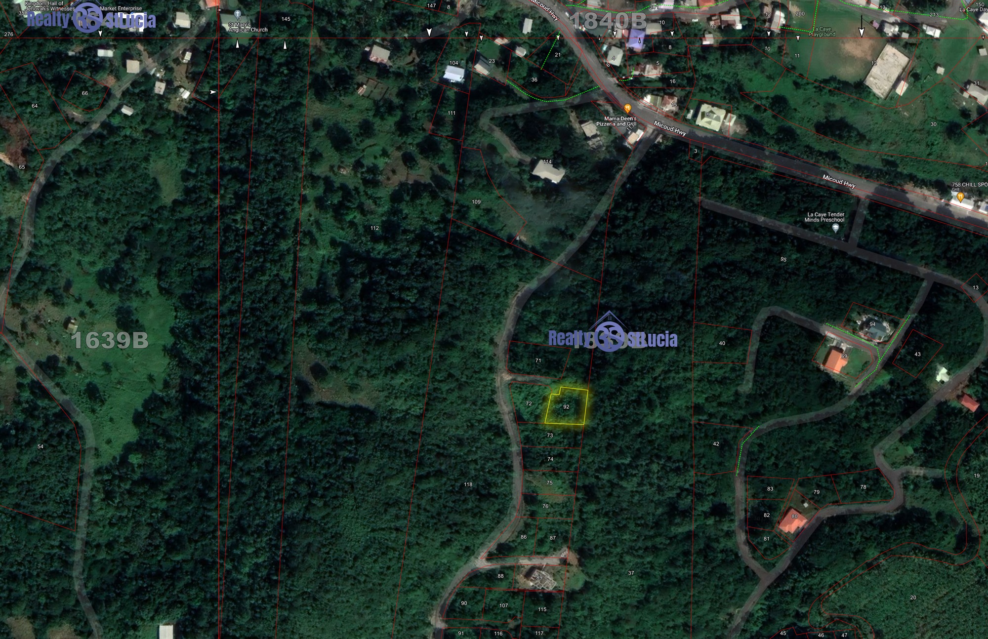 7962 S.F. Lot For Sale at La Caye Dennery