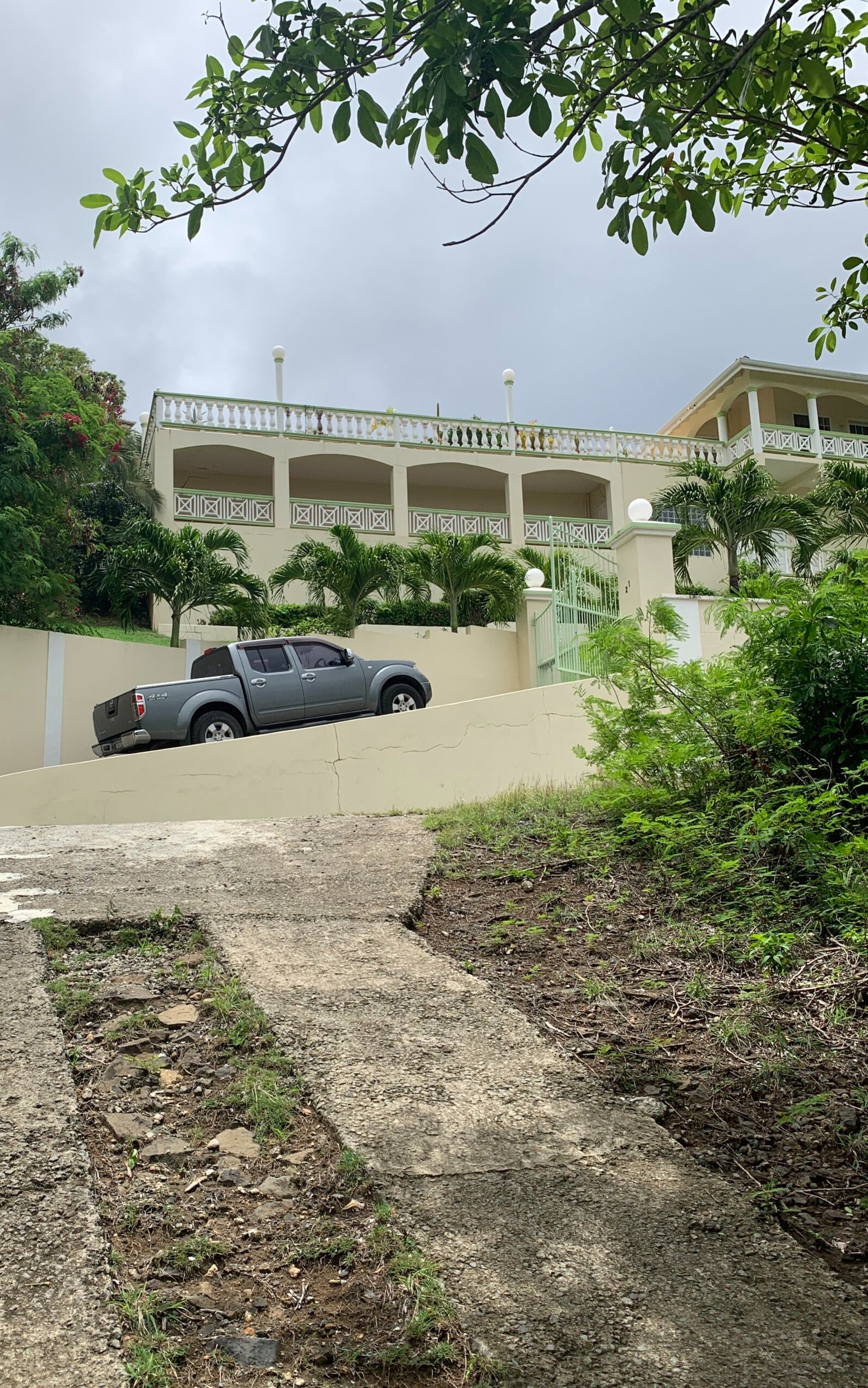 st lucia real estate Lot For Sale In Cap Estate driveway