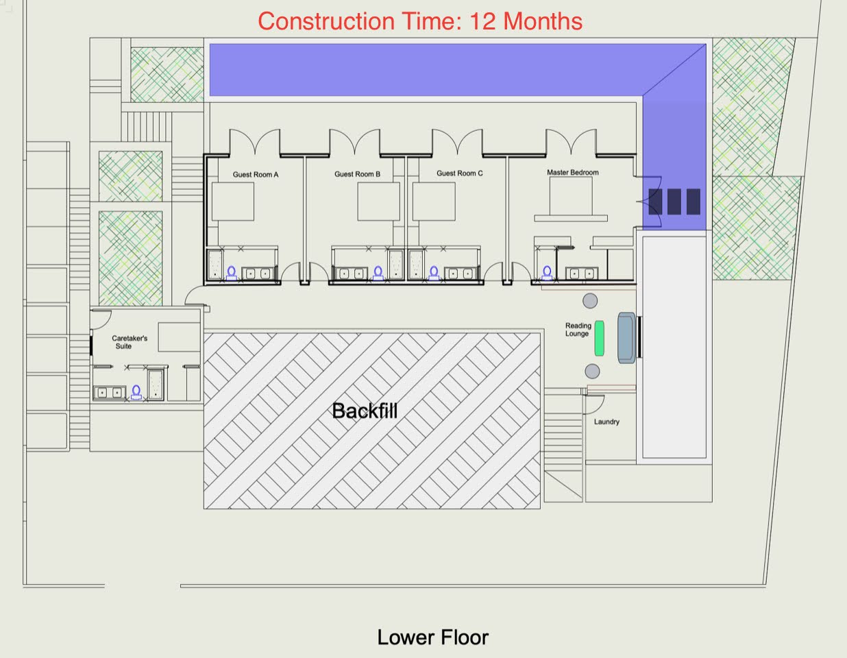 Villa Trouya Lower Floor st lucia real estate Beachfront Property For Sale Trouya Pointe floor plan
