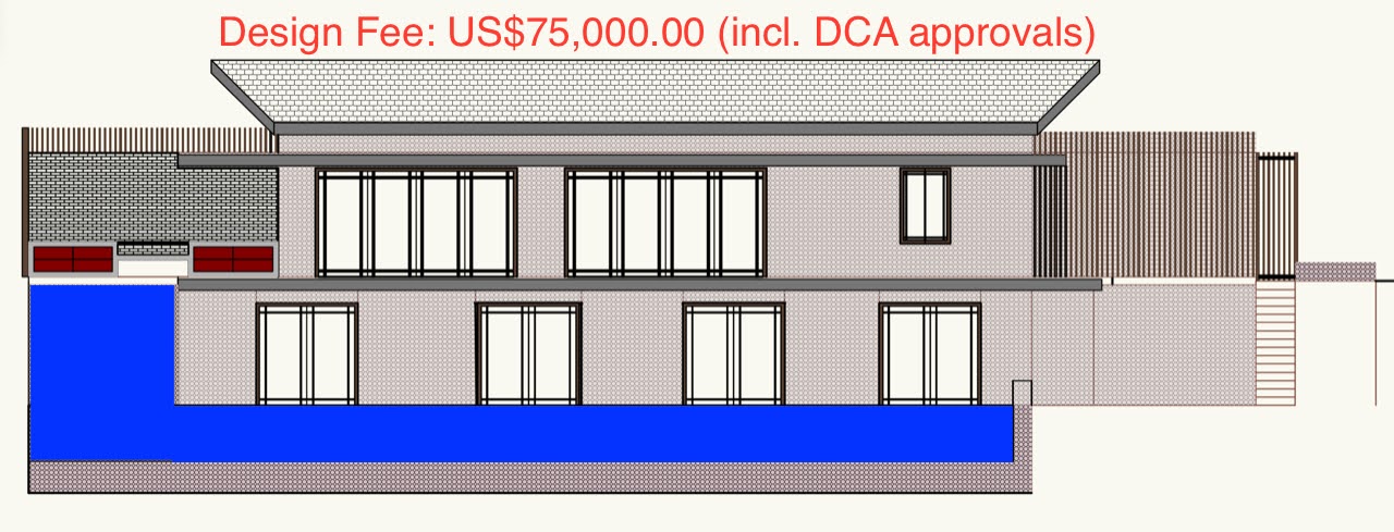 Villa Trouya Rear Elevation st lucia real estate Beachfront Property For Sale Trouya Pointe