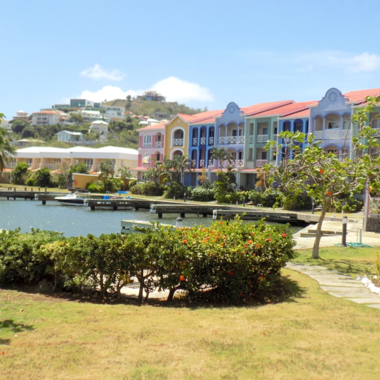 st lucia real estate The Harbour 11 Town House yard