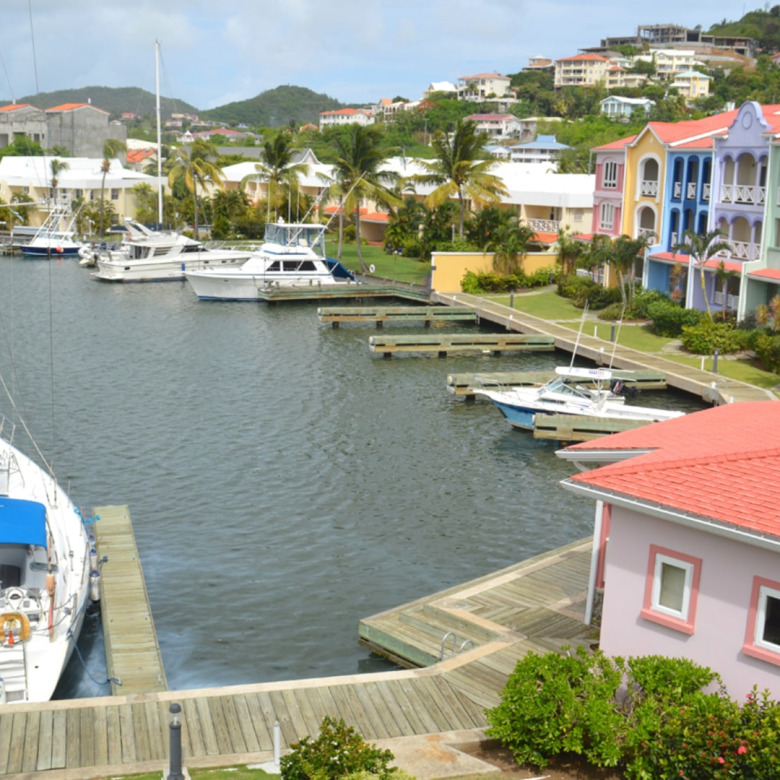 st lucia real estate long-term apartment for rent.. The Harbour 11 Town House bay view