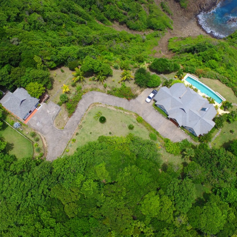 Luxury Villa For Sale In Cap Estate st lucia RUDDER ROCK VILLA aerial view