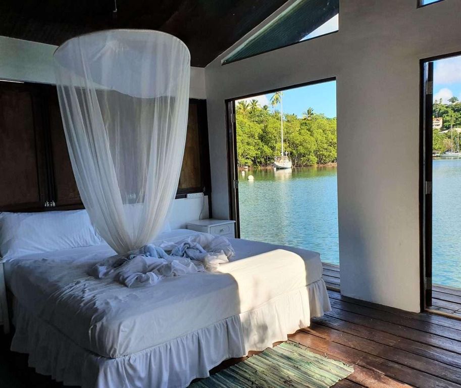 Mango Beach villa st lucia real estate marigot for sale dock view