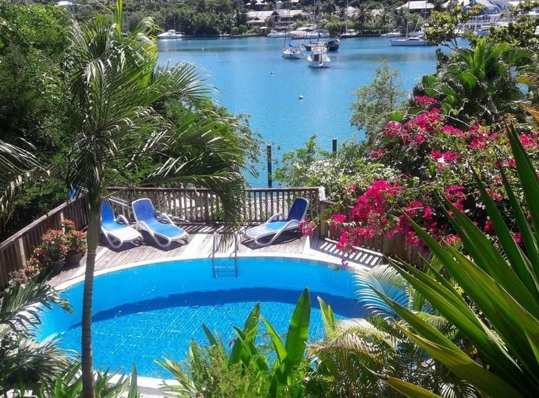 Mango Beach villa st lucia real estate marigot for sale pool and bay