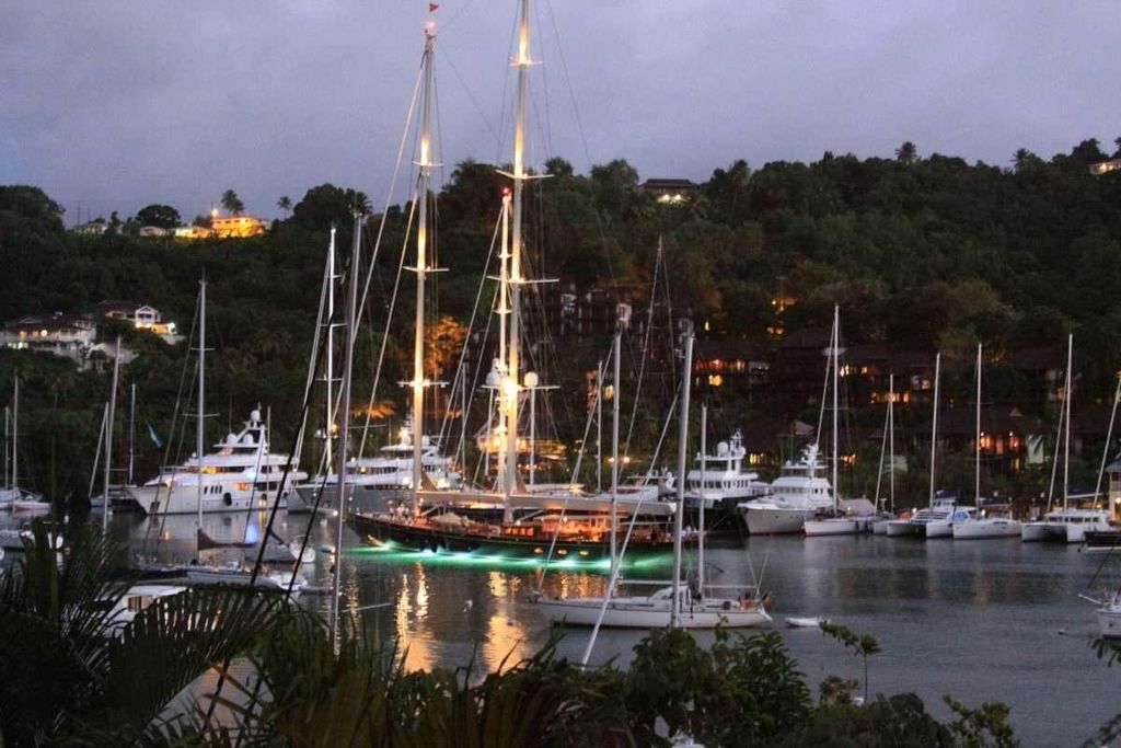 Mango Beach villa st lucia real estate marigot for sale night view
