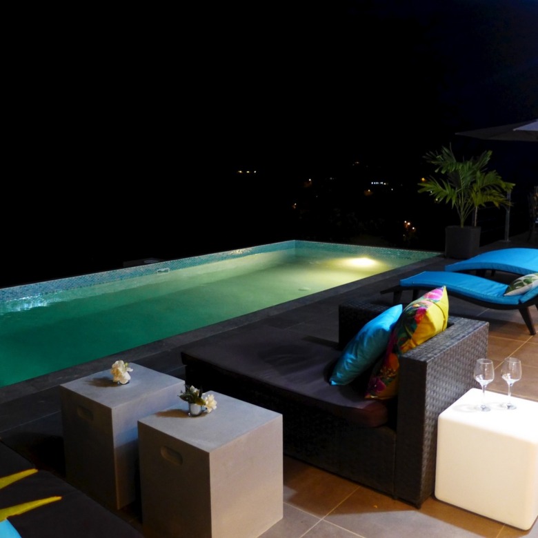 villas for sale in St Lucia - Labrelotte Villa | 3 Bedroom pool light