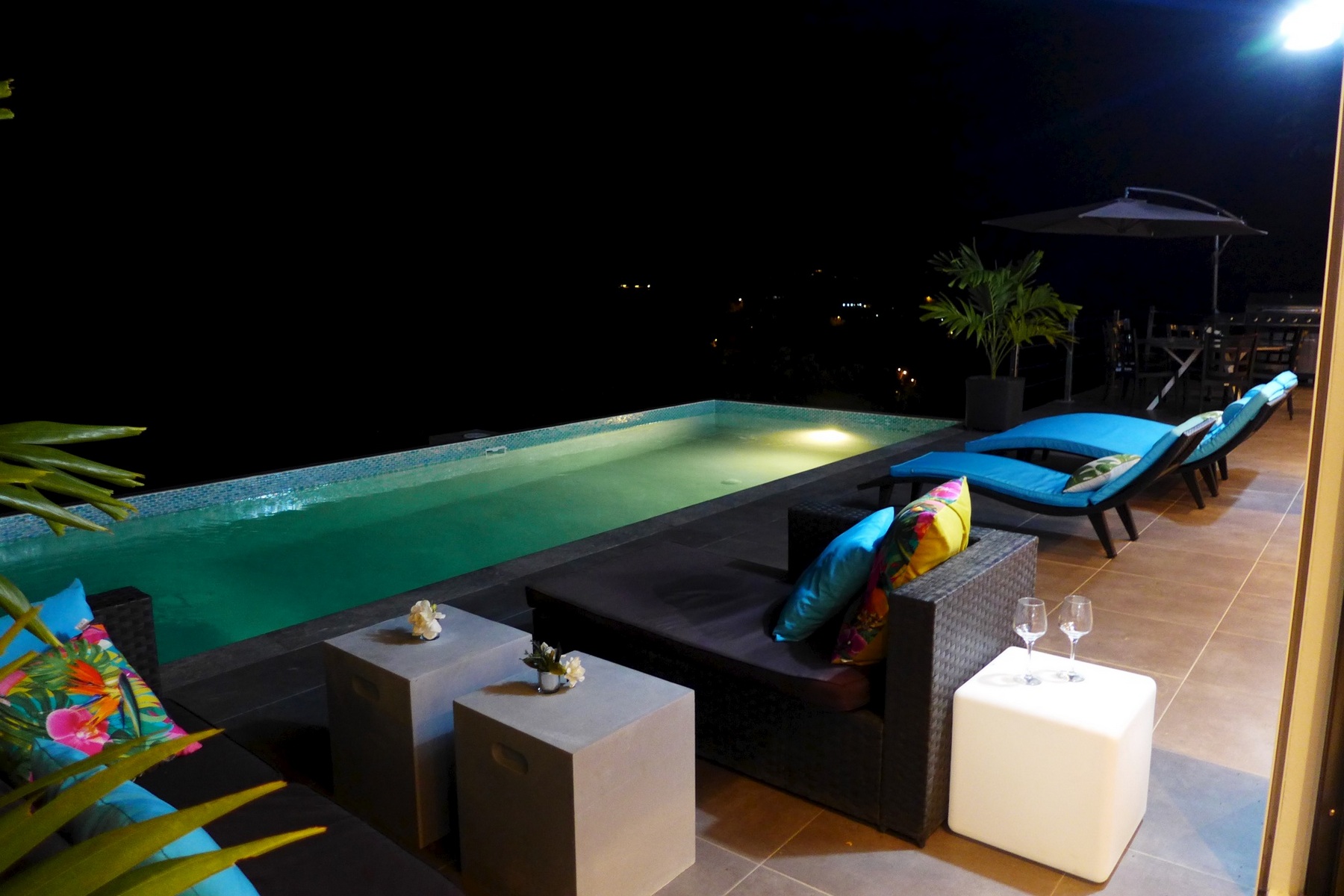 villas for sale in St Lucia - Labrelotte Villa | 3 Bedroom pool light