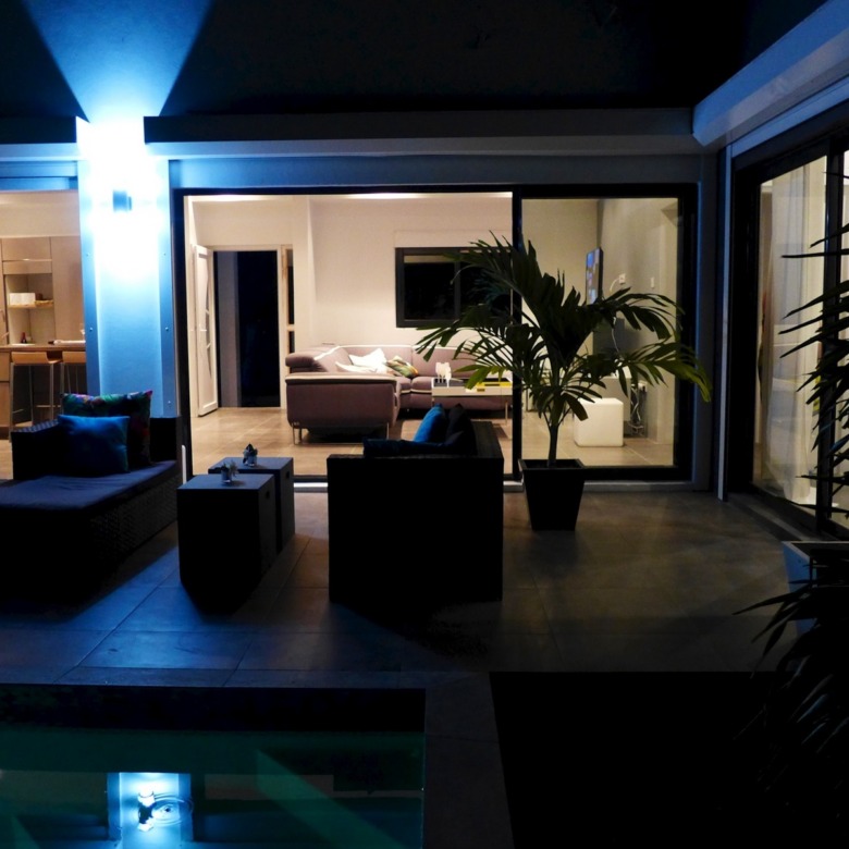 villas for sale in St Lucia - Labrelotte Villa | 3 Bedroom night front entrace