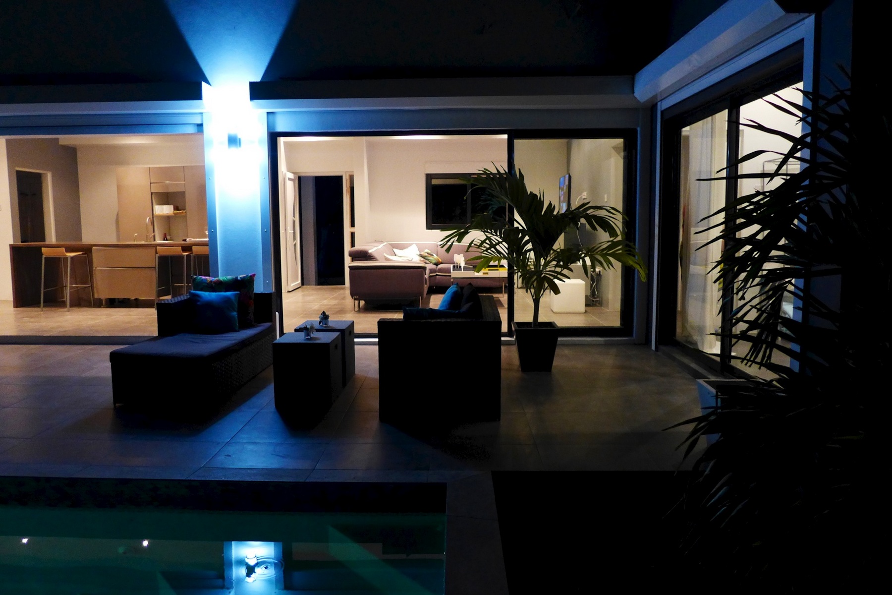 villas for sale in St Lucia - Labrelotte Villa | 3 Bedroom night front entrace