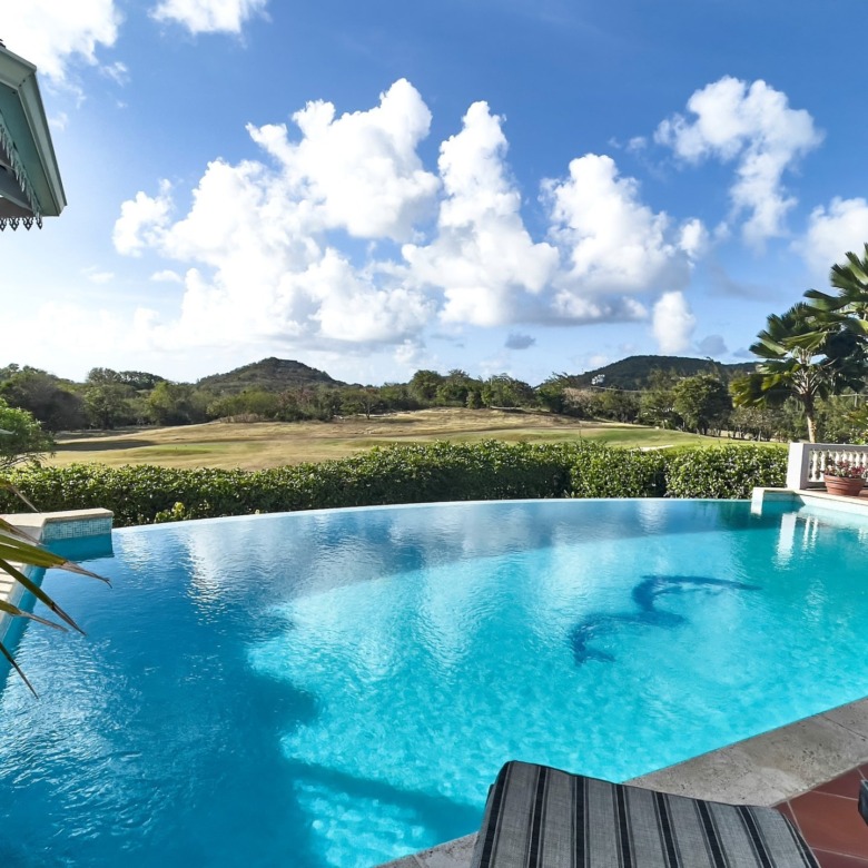 st lucia real estate golf ridge villa cap estate pool and golf view
