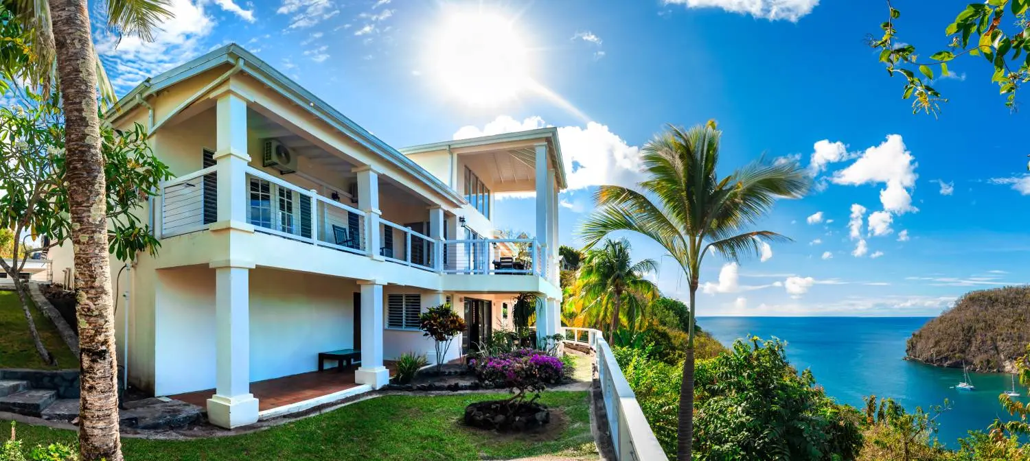 st lucia real estate for sale photos marigot bay villa view