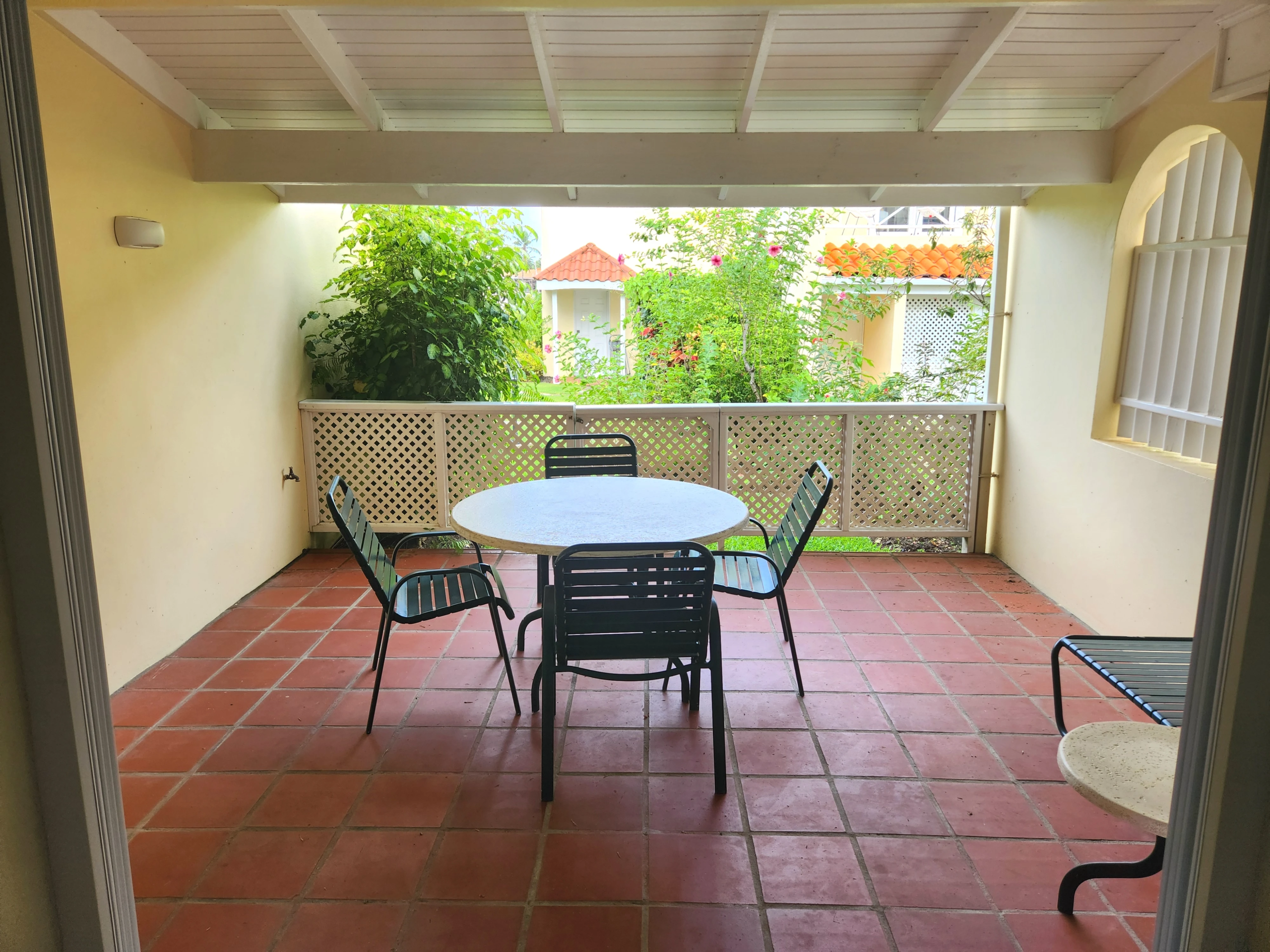 Bay view villa 3 st lucia real estate bay view condo for sale outdoor table