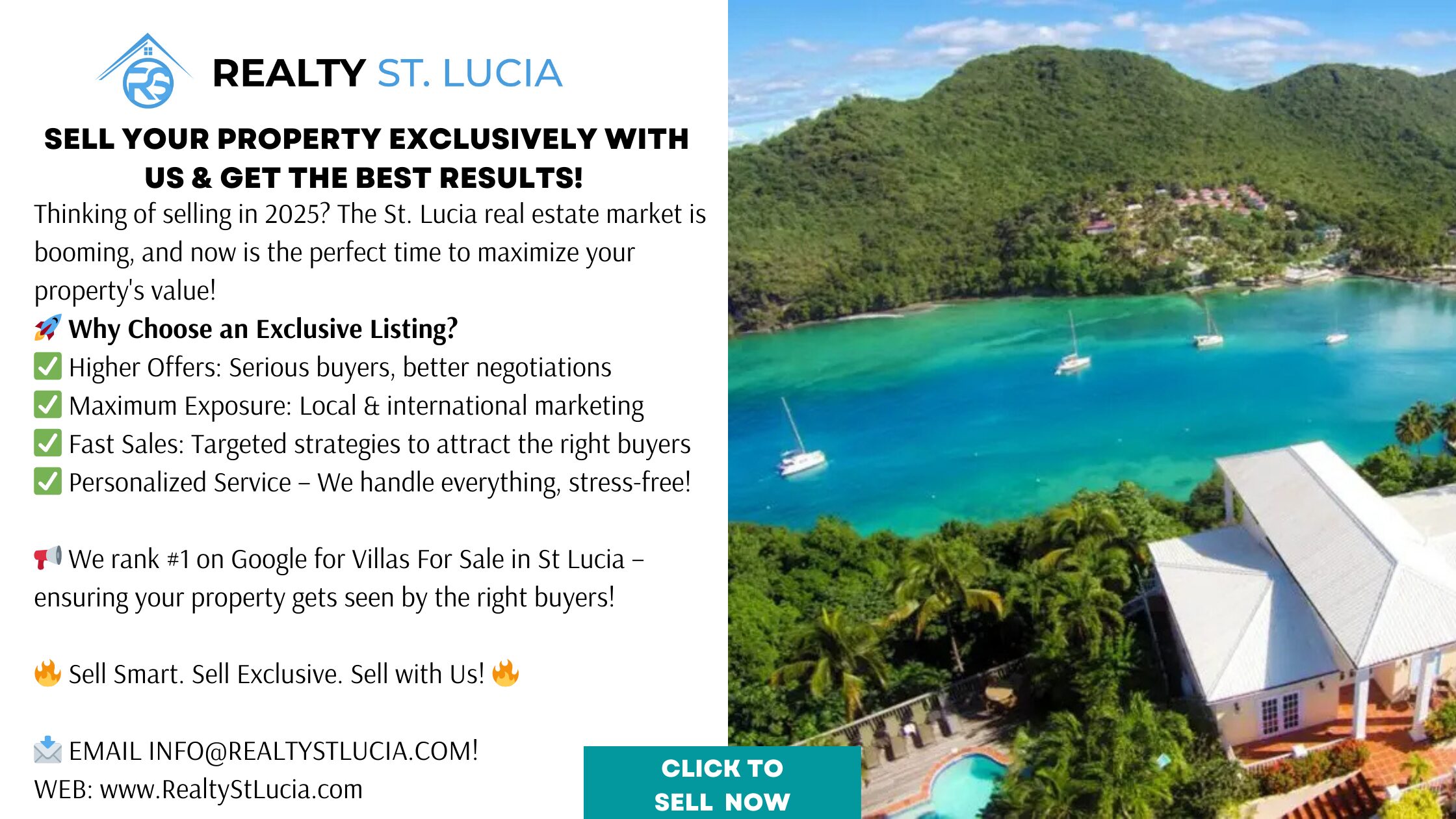 Selling Your Property Exclusively With Realty St. Lucia
