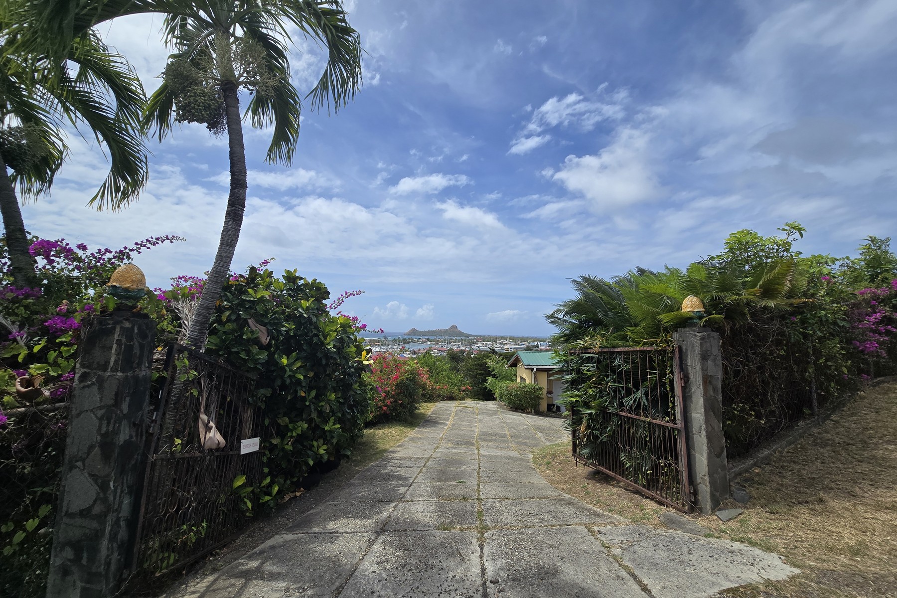 Oceanview Villa on 1.5 Acres in Bonne Terre, St. Lucia real estate driveway