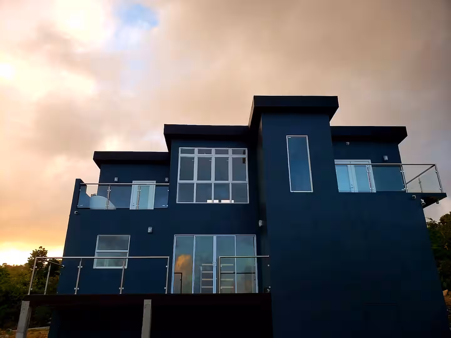 Vieux fort st lucia real estate villa for sale with glass windows